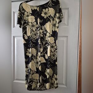 Signature by Robbie Bee Black and Yellow Mini Sheath Dress